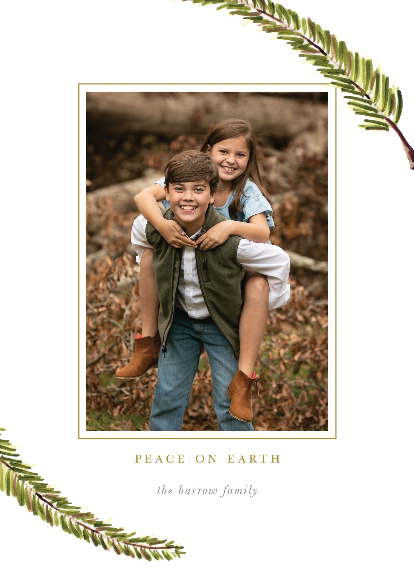 Watercolor Pine Christmas Card