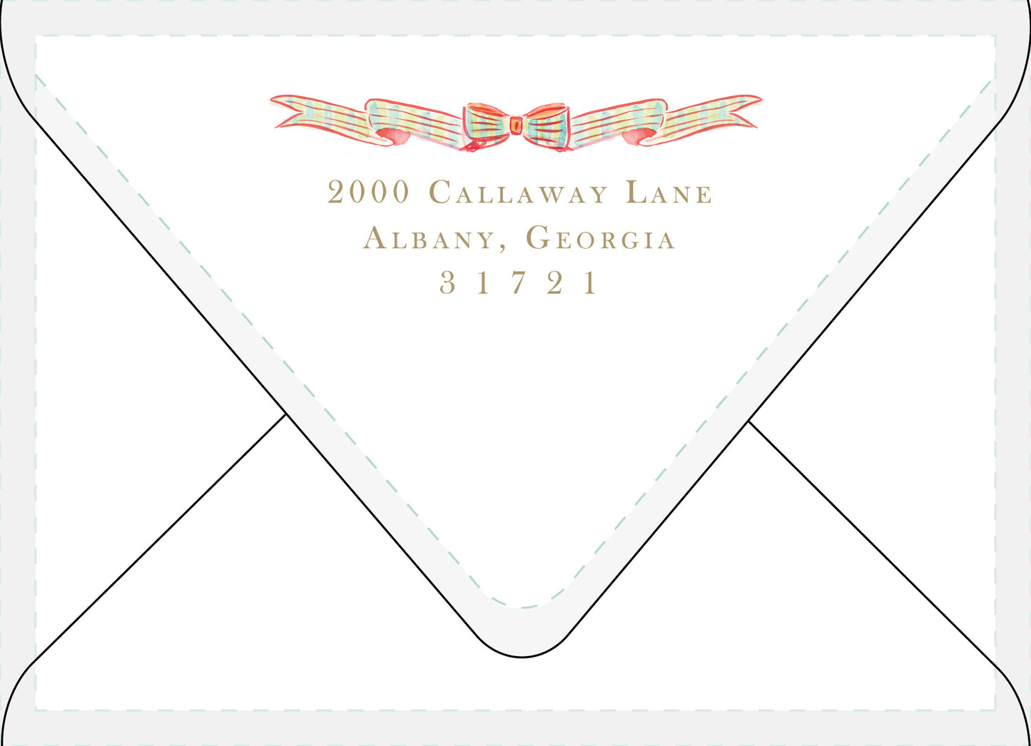 Plaid Ribbon & Pine Christmas Card