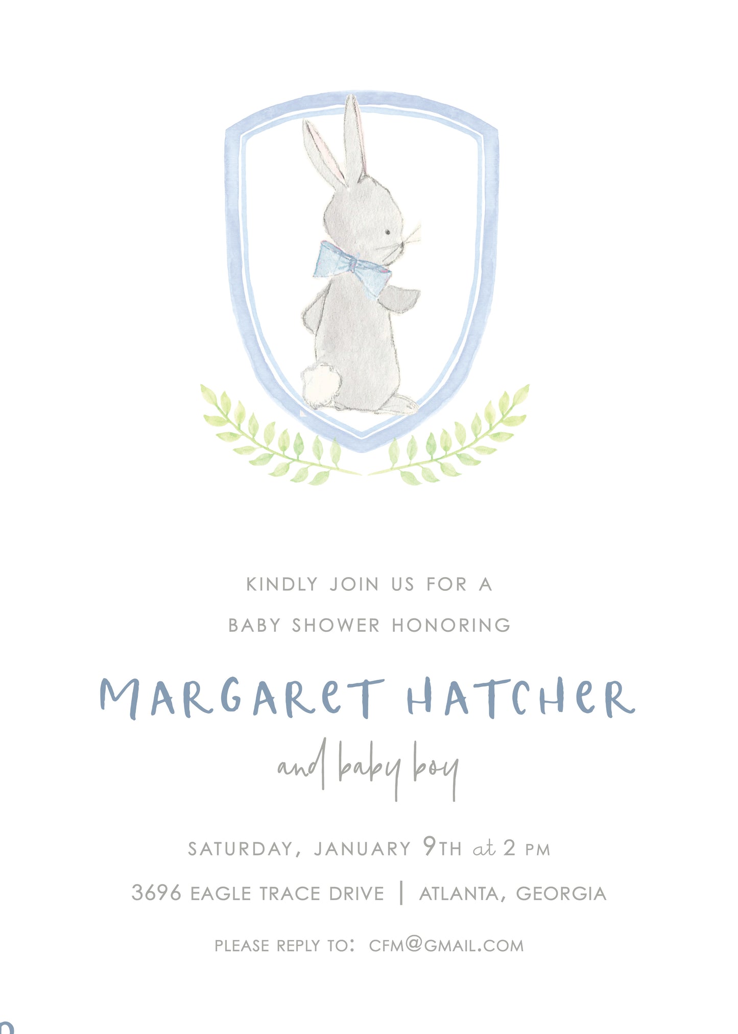 Bunny Crest Invitation