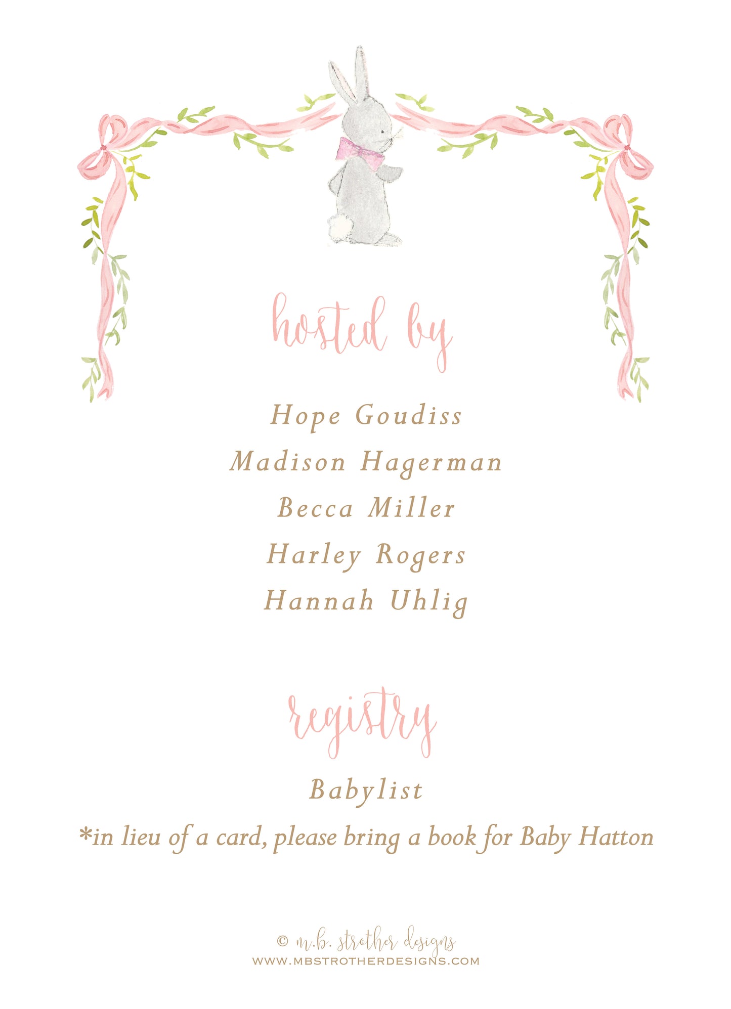 Bunny and Bows Invitation