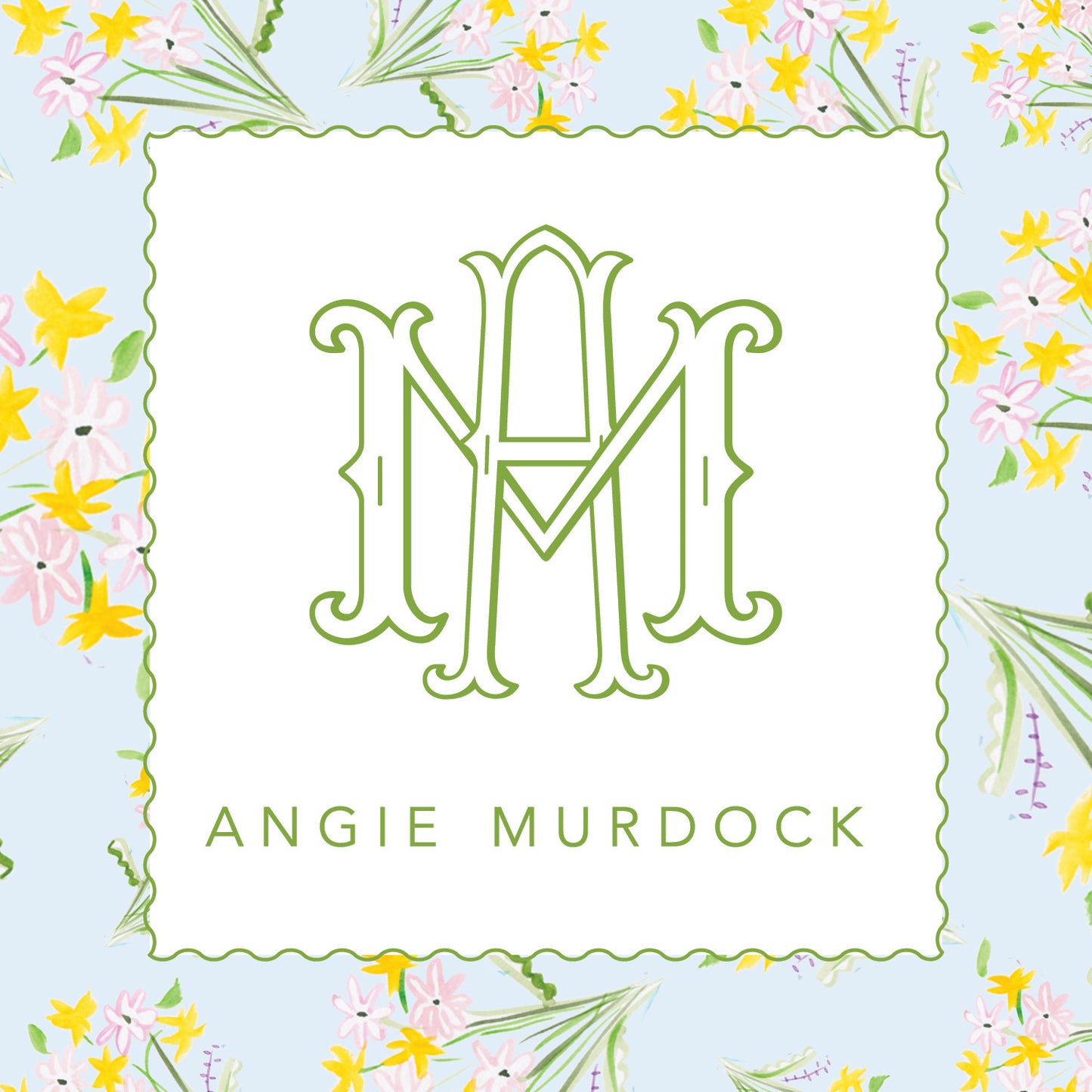Daisy Monogram Enclosure Card