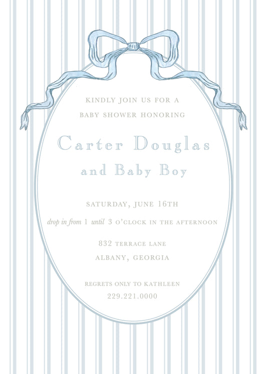 Watercolor Ribbon Ticking Invitation