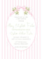 Sweet Pink Ticking and Watercolor Ribbon Invitation