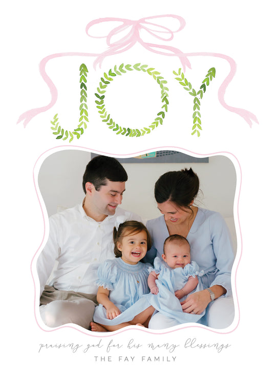 Joy Boxwood Christmas Card