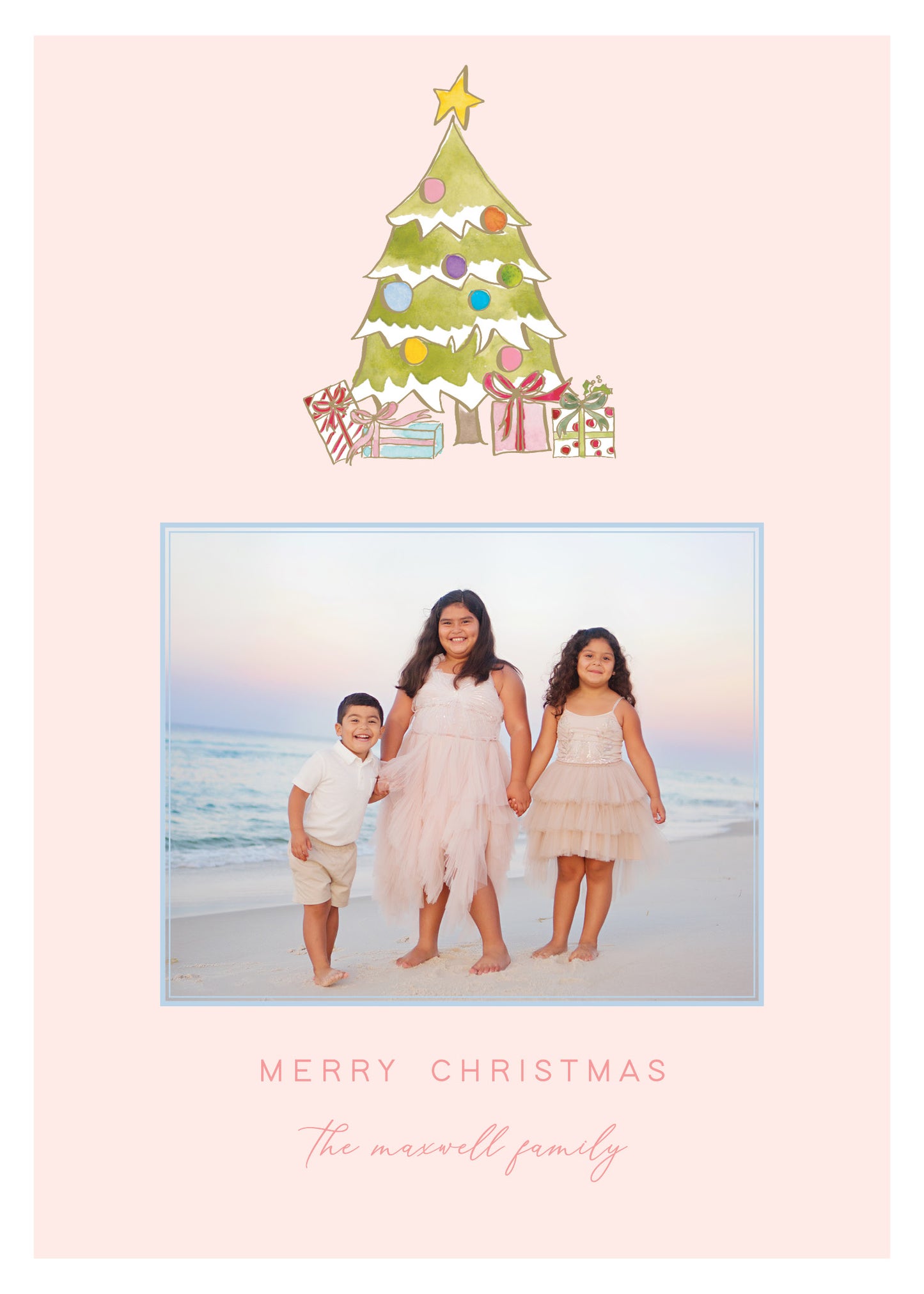 Christmas Wishes Pink Card