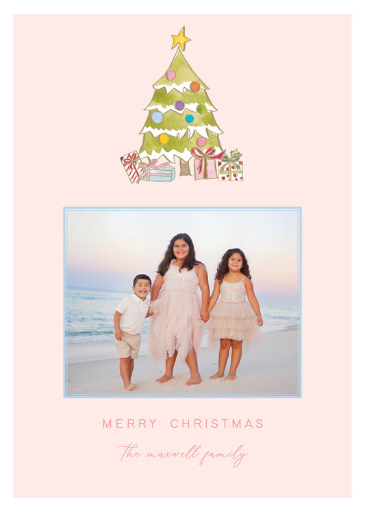 Christmas Wishes Pink Card