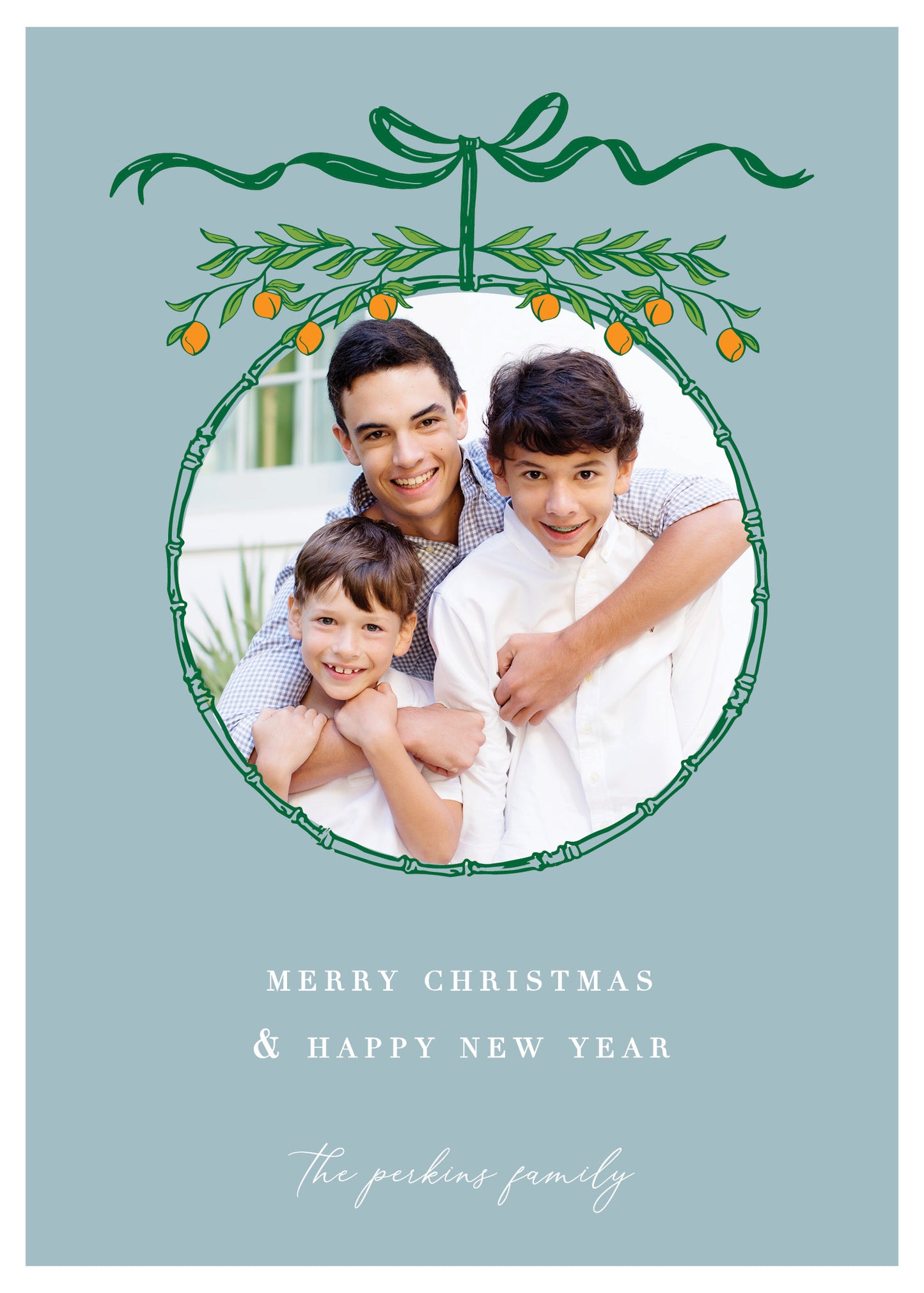 Orange and Bamboo Christmas Card