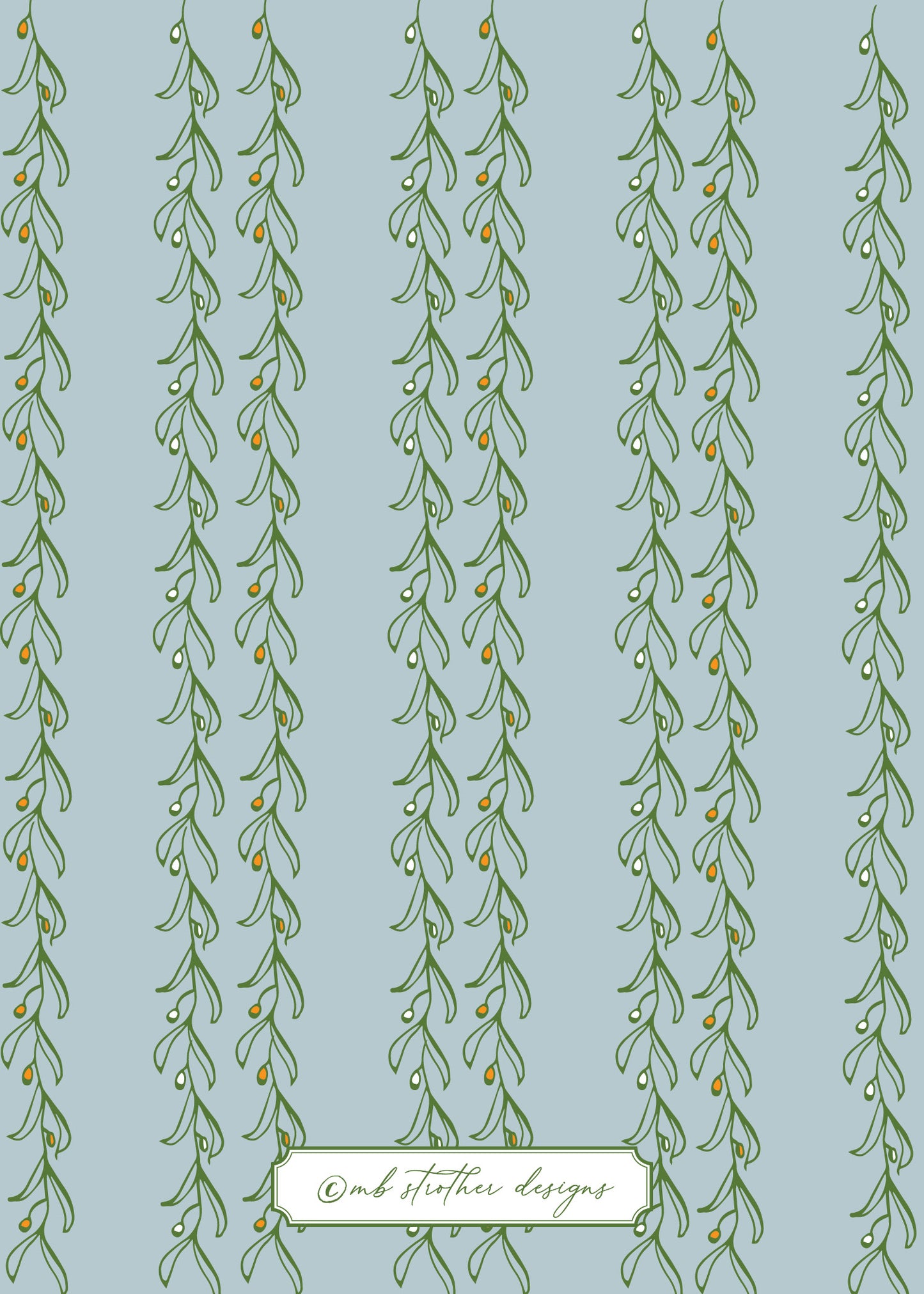 Orange and Bamboo (White) Christmas Card