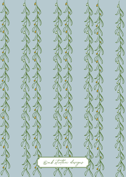 Orange and Bamboo (White) Christmas Card