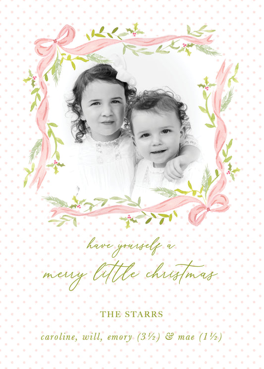 Sweet Pink Christmas Card
