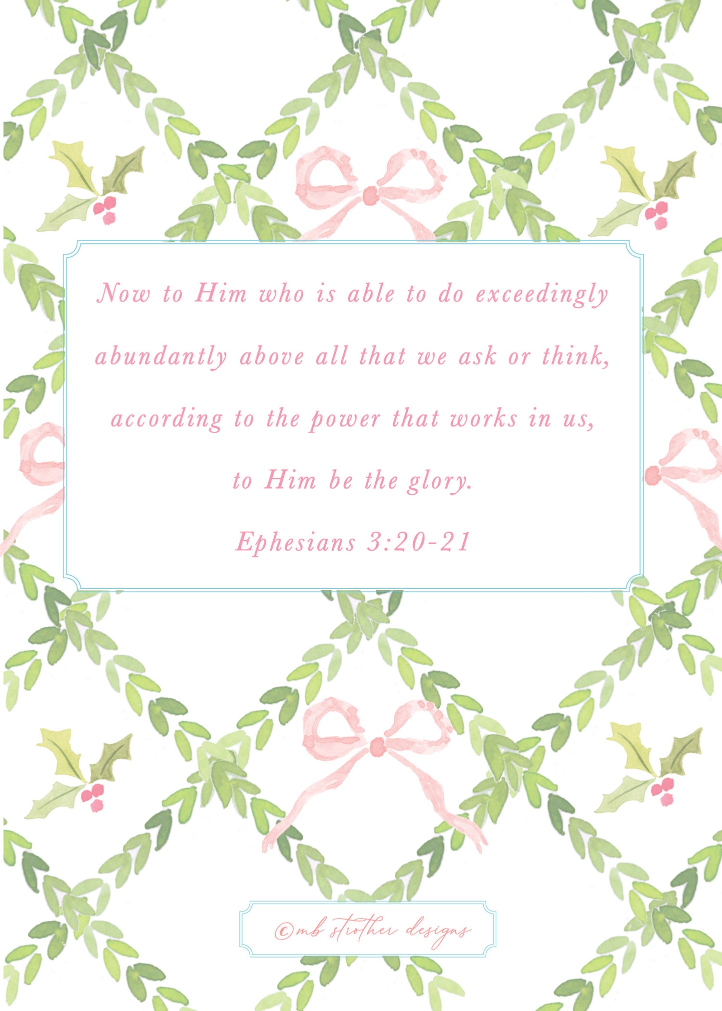 Sweet Pink Christmas Card