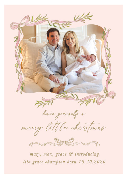 Merry Little Christmas Pink Card