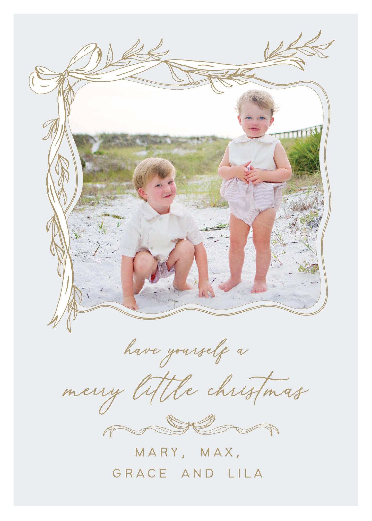 Merry Little Christmas Blue Card
