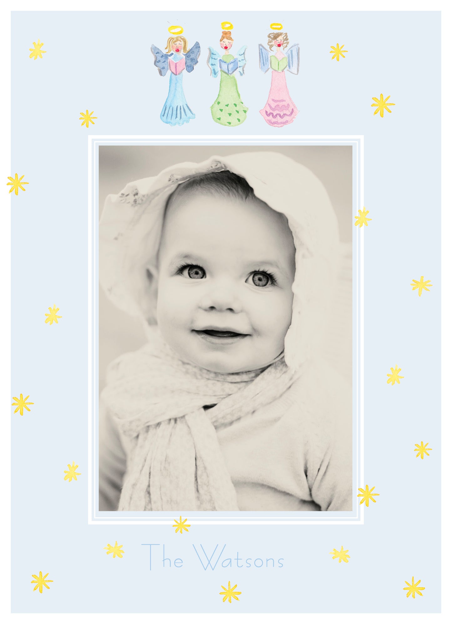 Caroling Angels Christmas Card