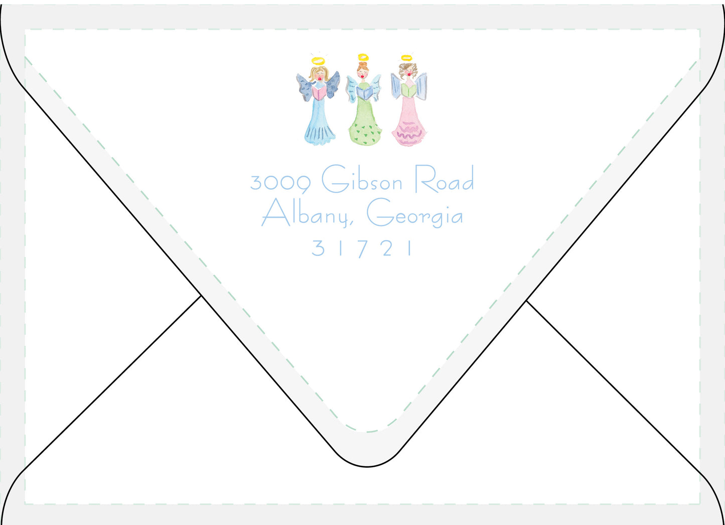 Caroling Angels Christmas Card