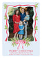 Pink and Red Holly Christmas Card