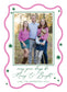 Merry and Bright Scallop Border Christmas Card