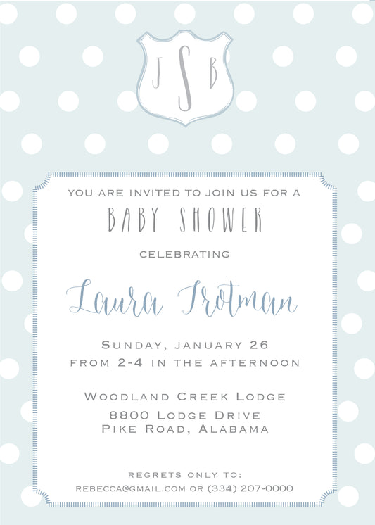 Polka Dot Crest Invitation
