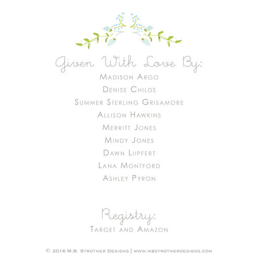 Bunny and Flower Wreath Invitation