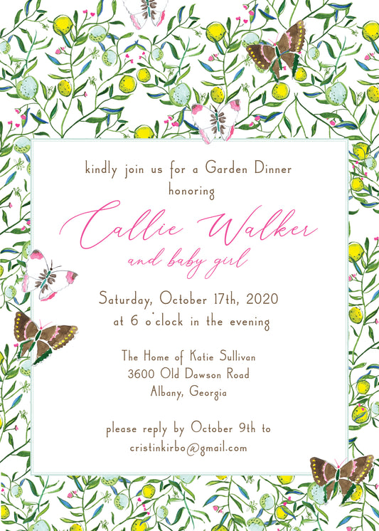 Citrus Garden Invitation