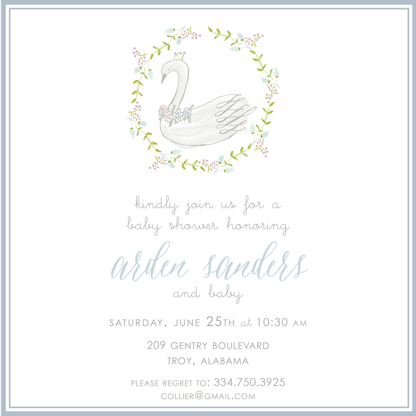Swan Princess Invitation