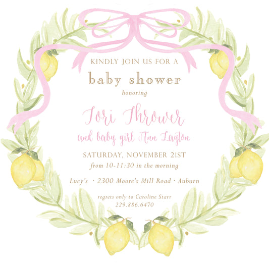 Ribbon and Lemon Invitation
