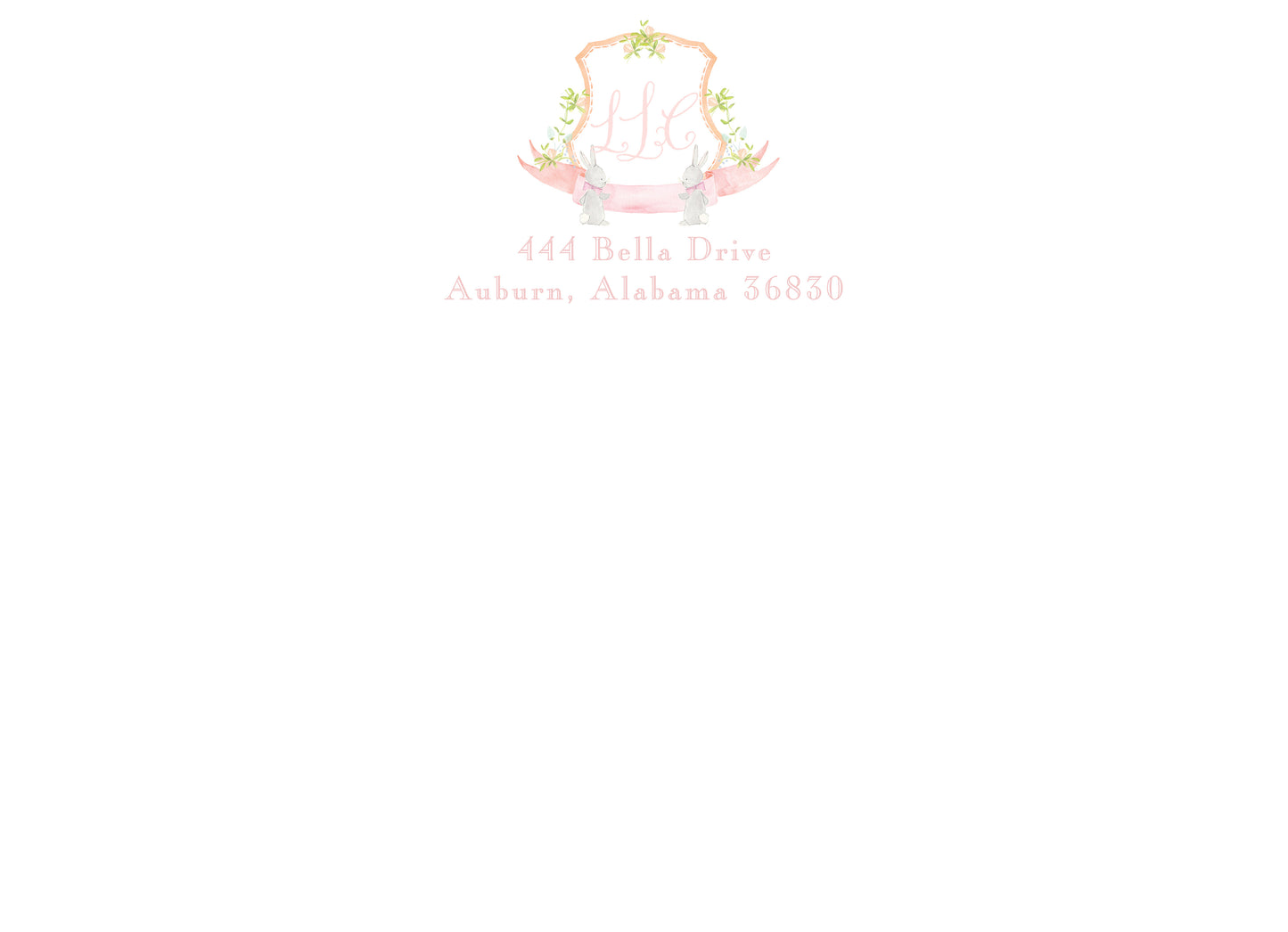 Pink Bunny Crest Invitation