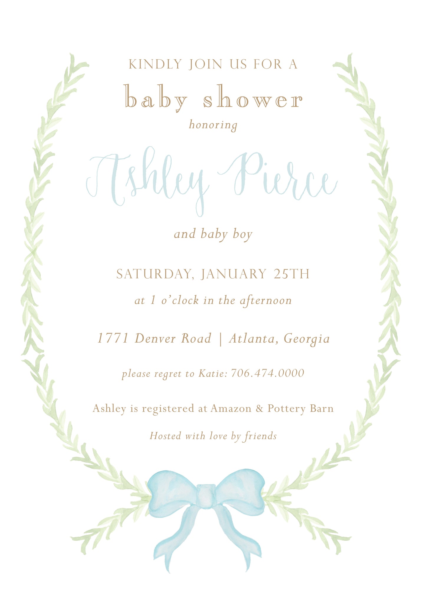 Blue Ribbon Invitation