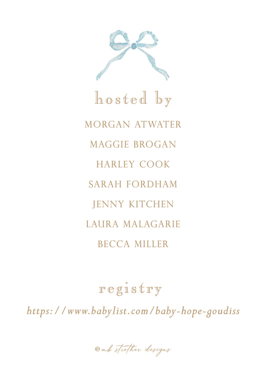 Blue Ribbon and Lemon Invitation