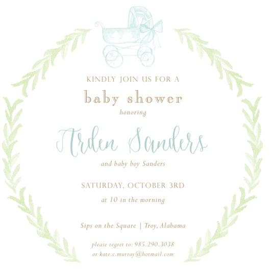 Pram and Laurel Invitation