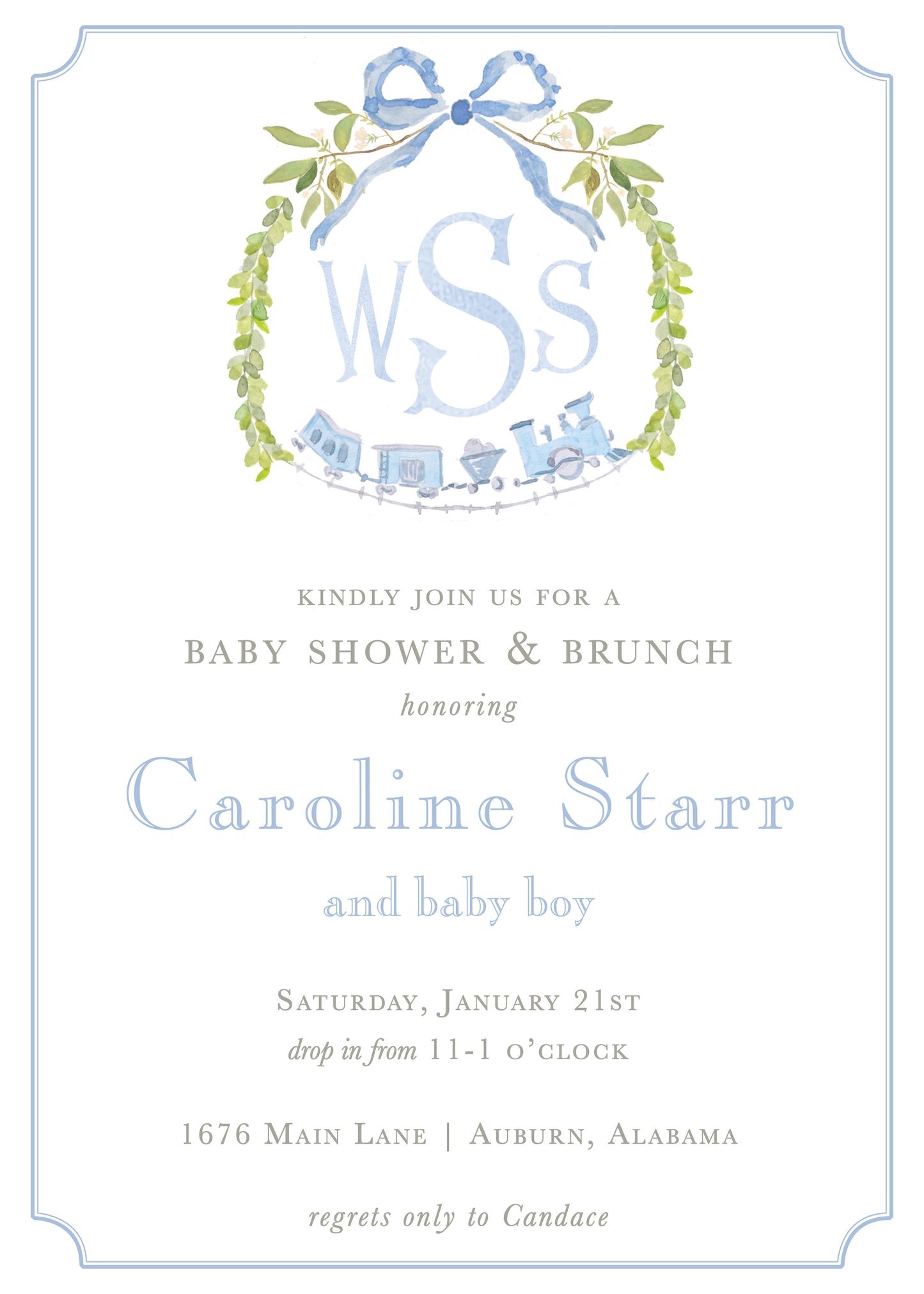 Train Baby Boy Invitation
