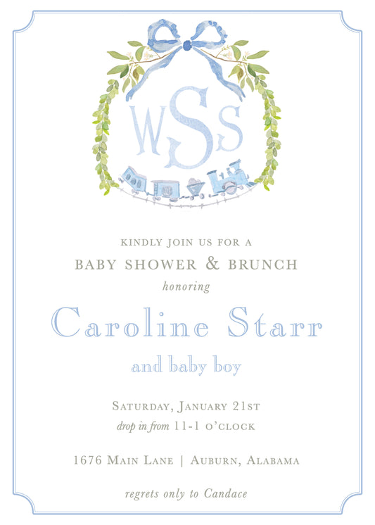 Train Baby Boy Invitation