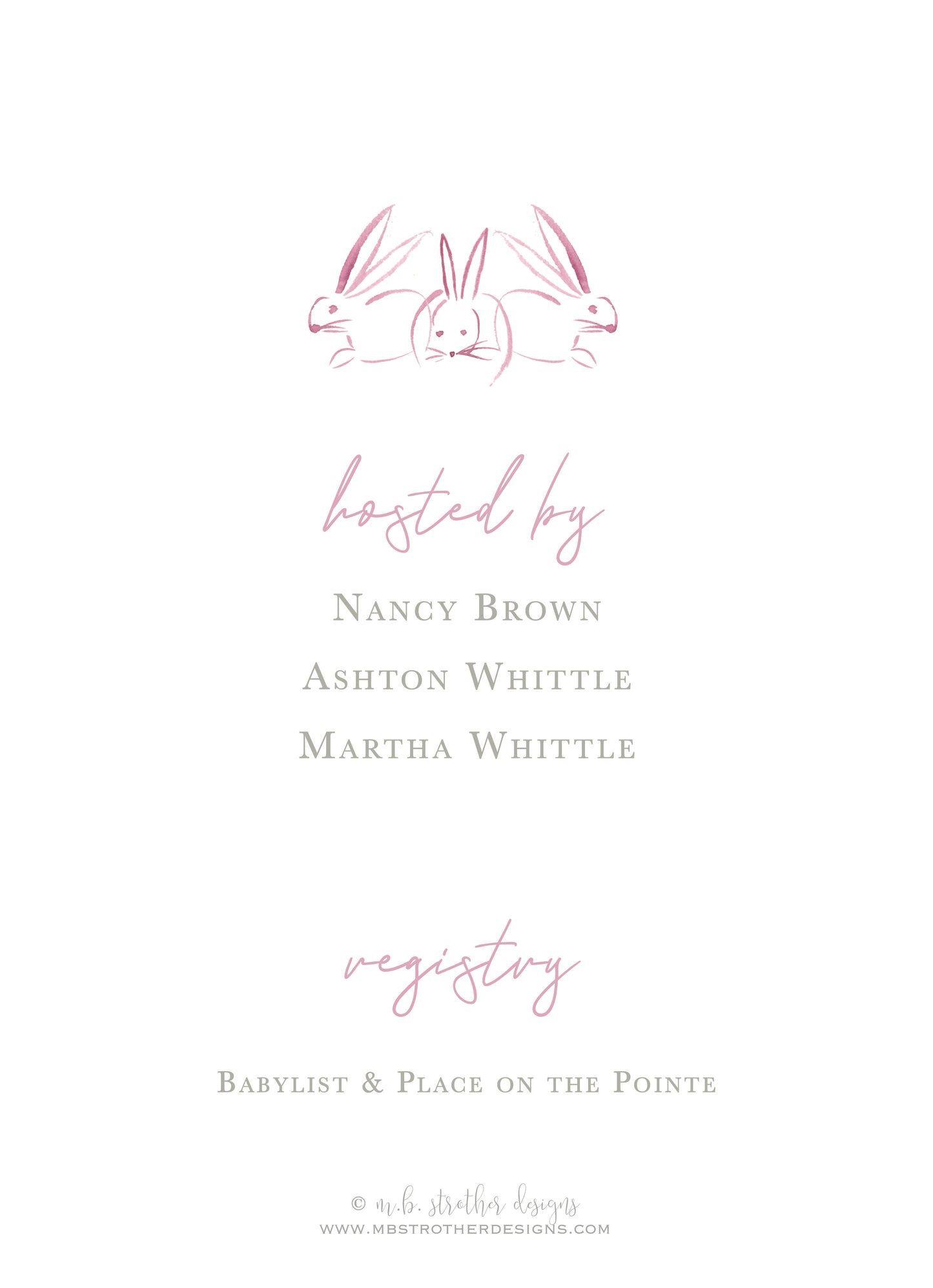 Bunny Invitation with Abstract Background