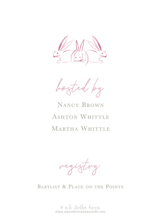 Bunny Invitation with Abstract Background