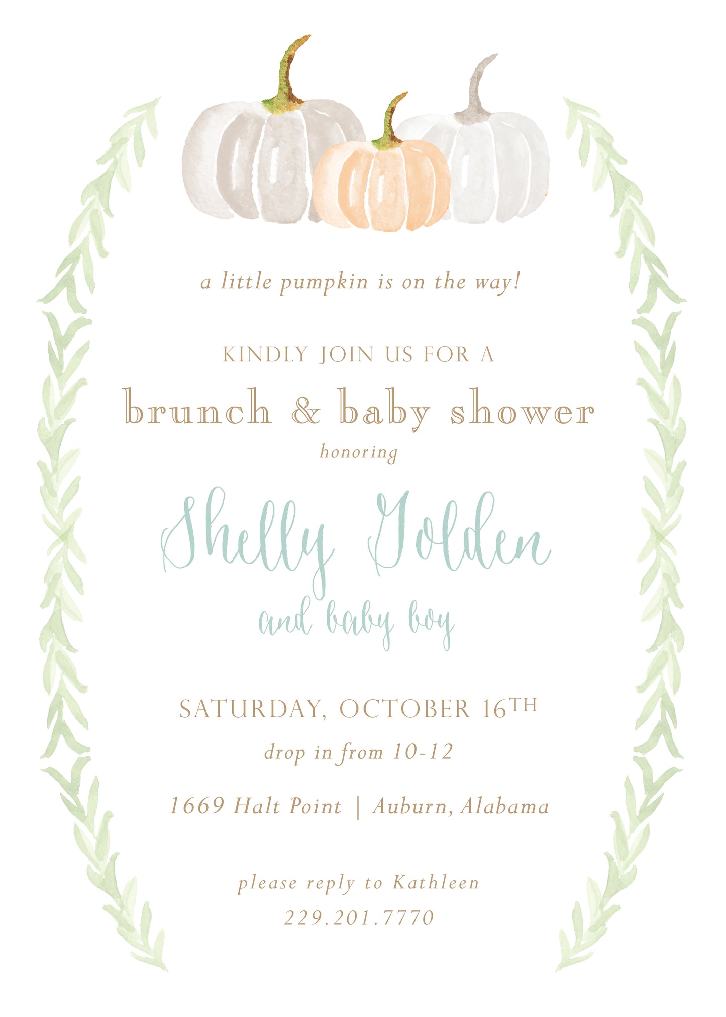 Pumpkin Trio Invitation