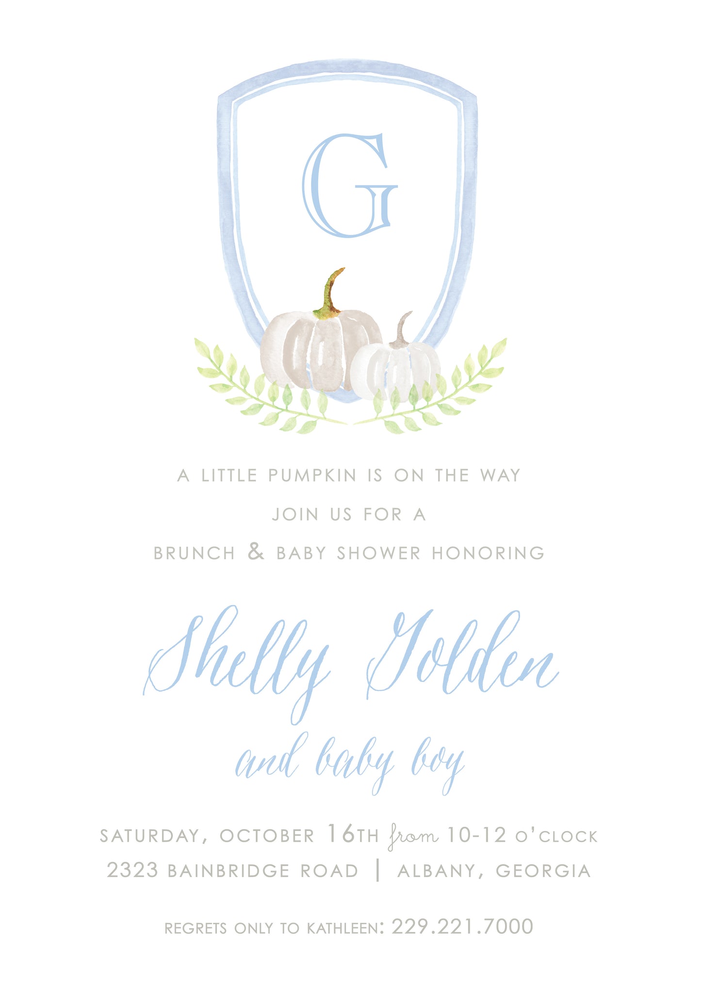 Pumpkin Crest Invitation