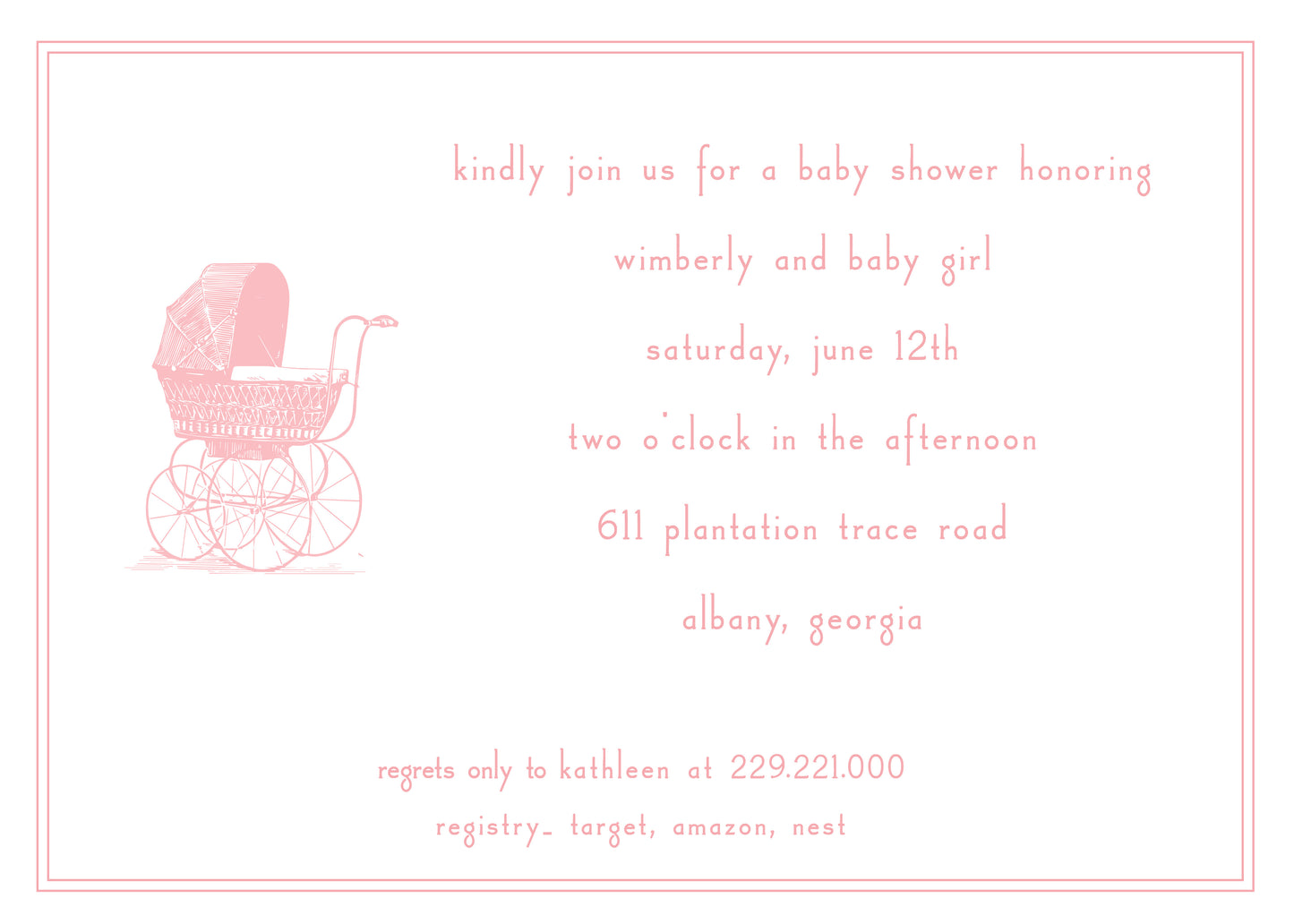 Classic Pram Invitation