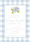 Hydrangea and Buffalo Check Invitation