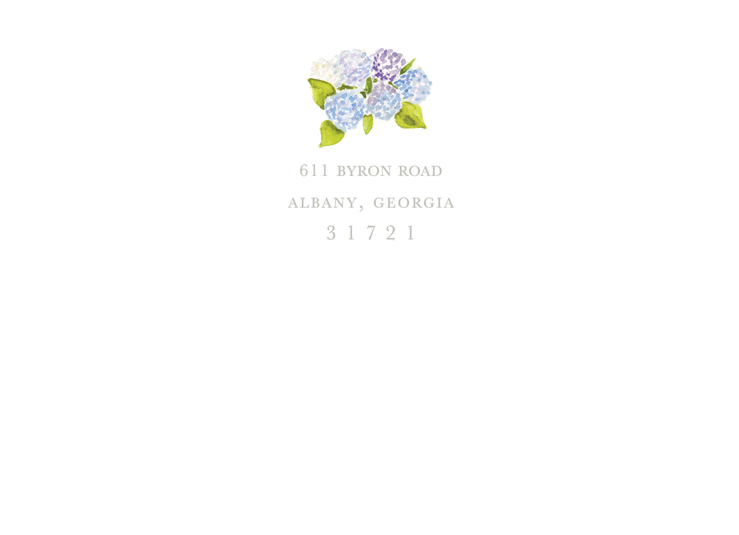 Hydrangea and Buffalo Check Invitation