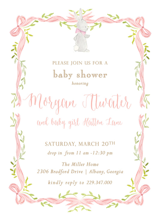 Bunny and Bows Invitation