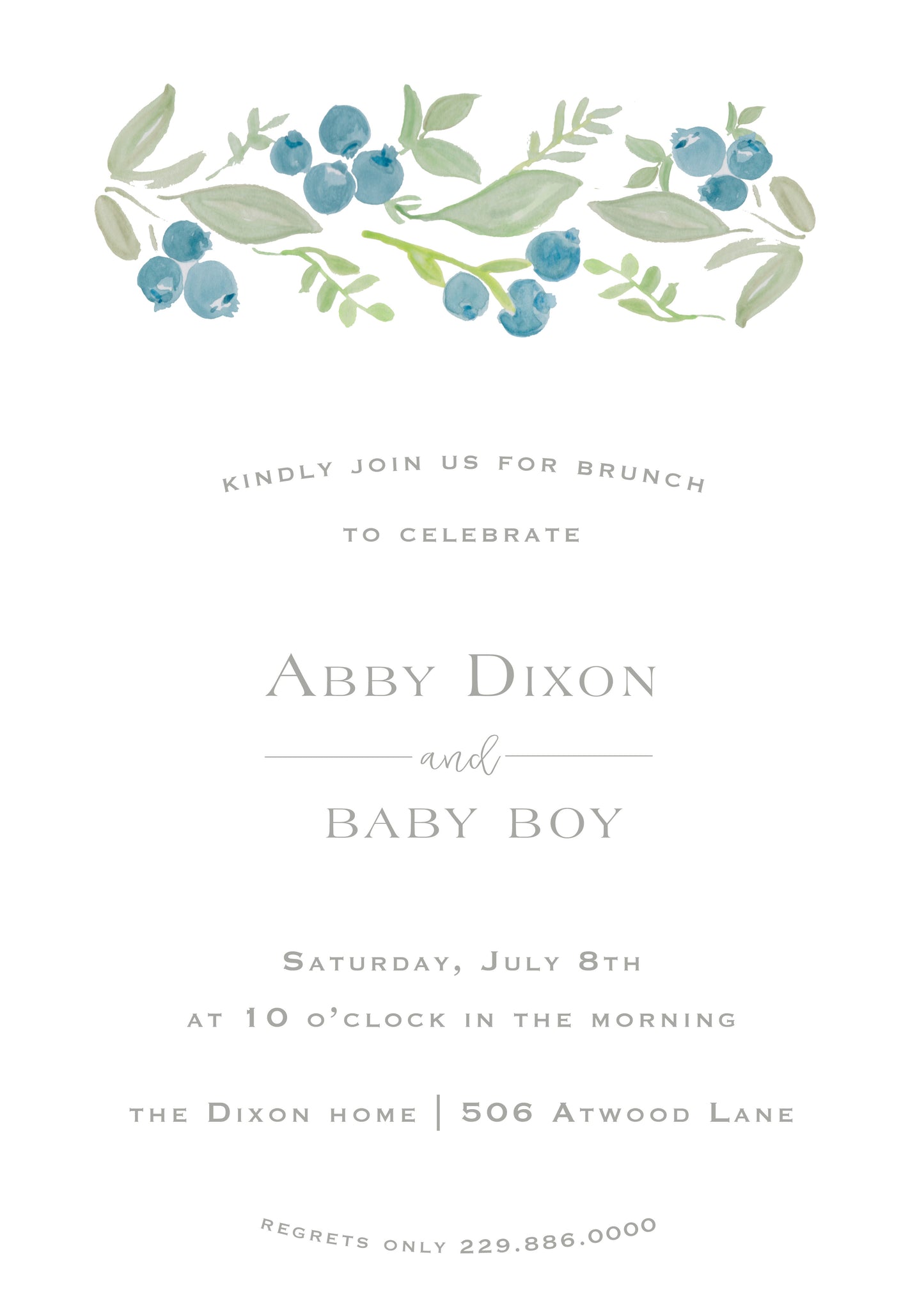 Blueberry Invitation