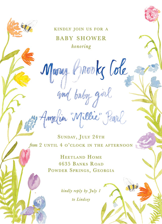 Meadow and Bee Invitation