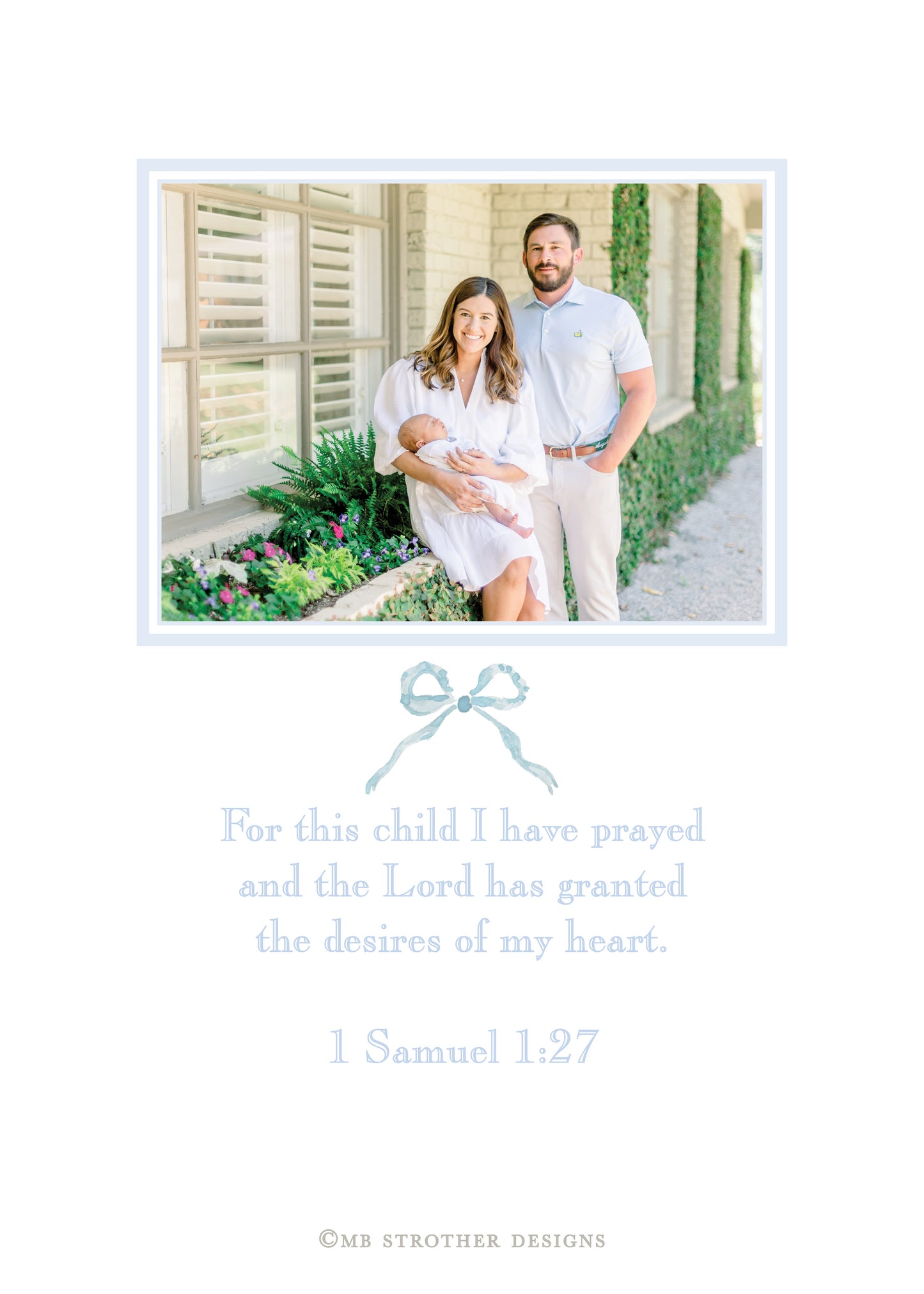 Southern Quail & Pine Birth Announcement