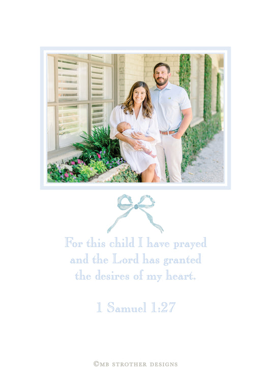 Southern Quail & Pine Birth Announcement