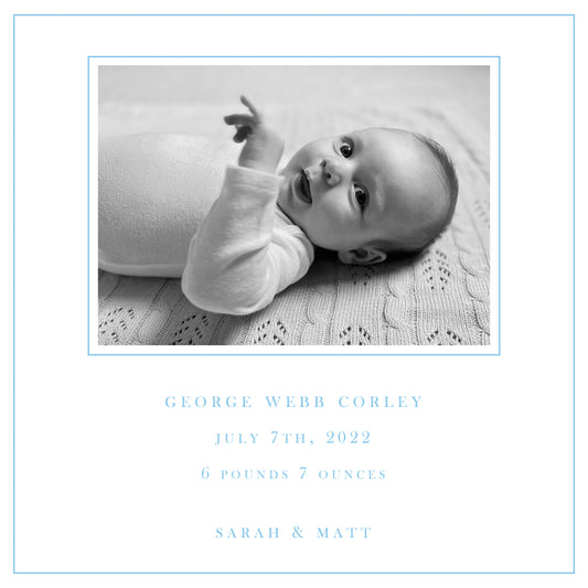 Simple Blue Birth Announcement