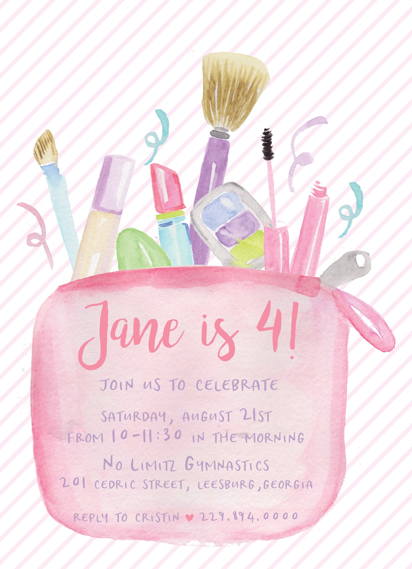 Makeup Bag Invitation