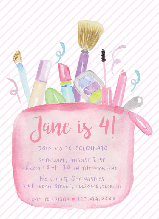Makeup Bag Invitation