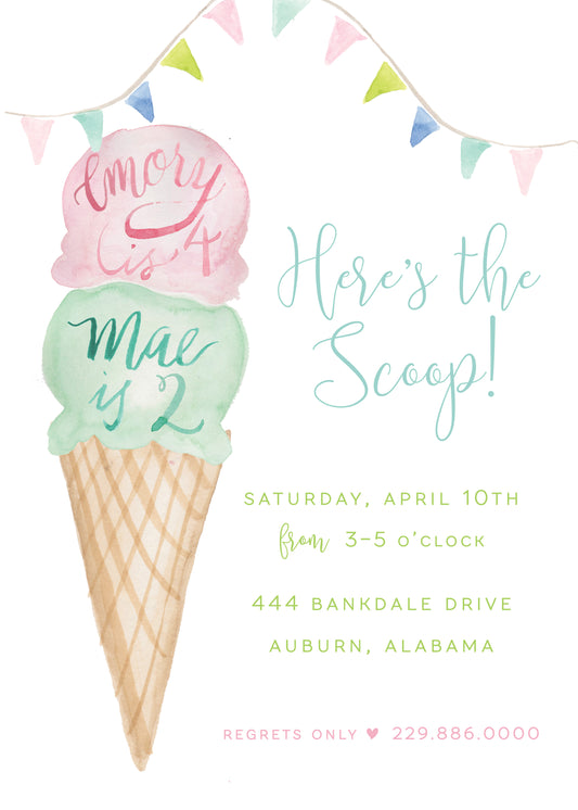 Here's the Scoop Invitation