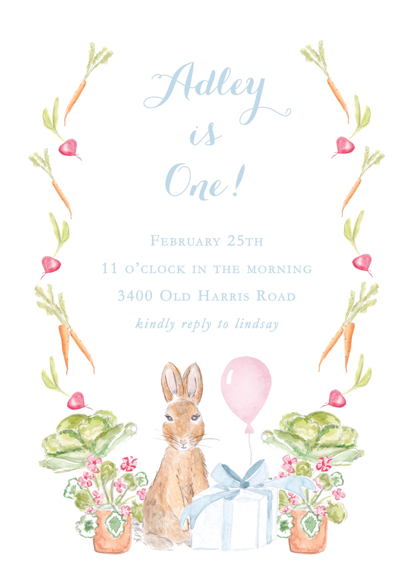 Peter Rabbit Garden Party Invitation
