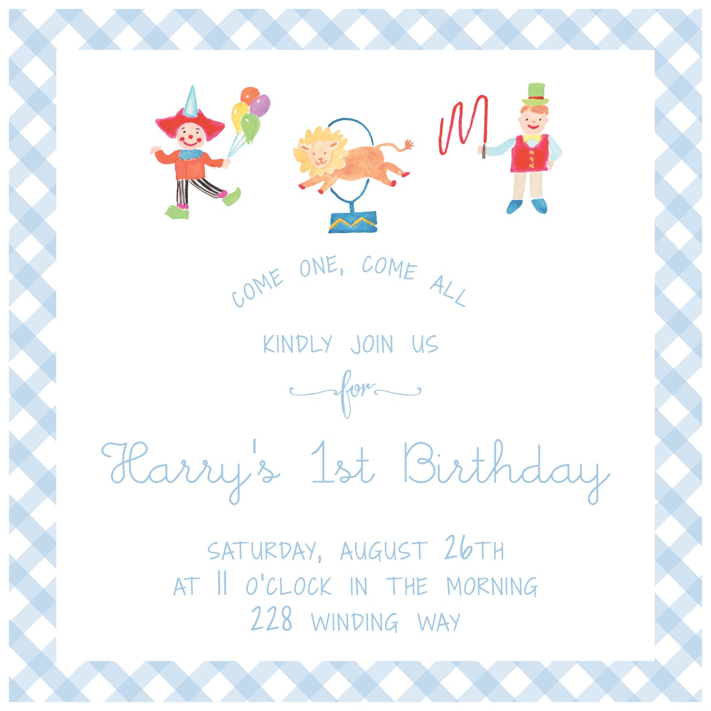 Come One, Come All Circus Invitation